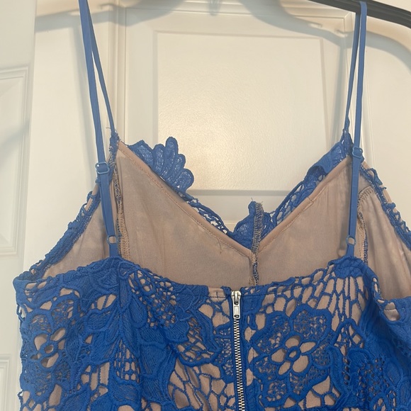 Blue Lace-Like Midi Dress - Picture 5 of 7
